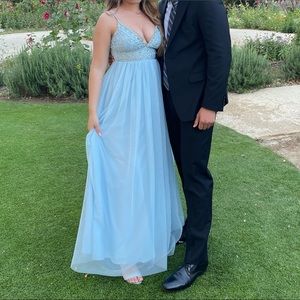 Baby blue dress great for prom !